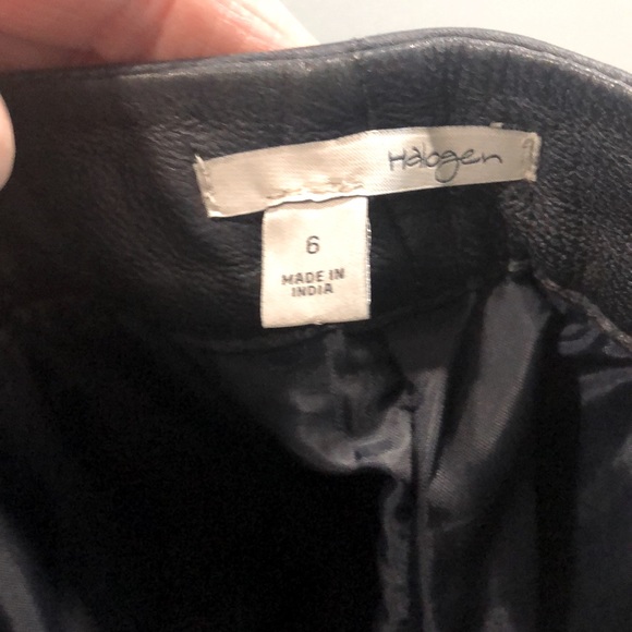 Halogen Nordstrom Navy Lambskin Leather Leggy Ankle Pant Size 6 - Picture 5 of 11